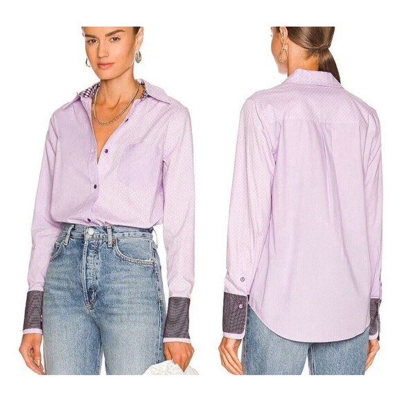 Le Superbe Double Ex Boyfriend Shirt In Lavender Fields Multicolor Sz 0 New - Picture 2 of 12